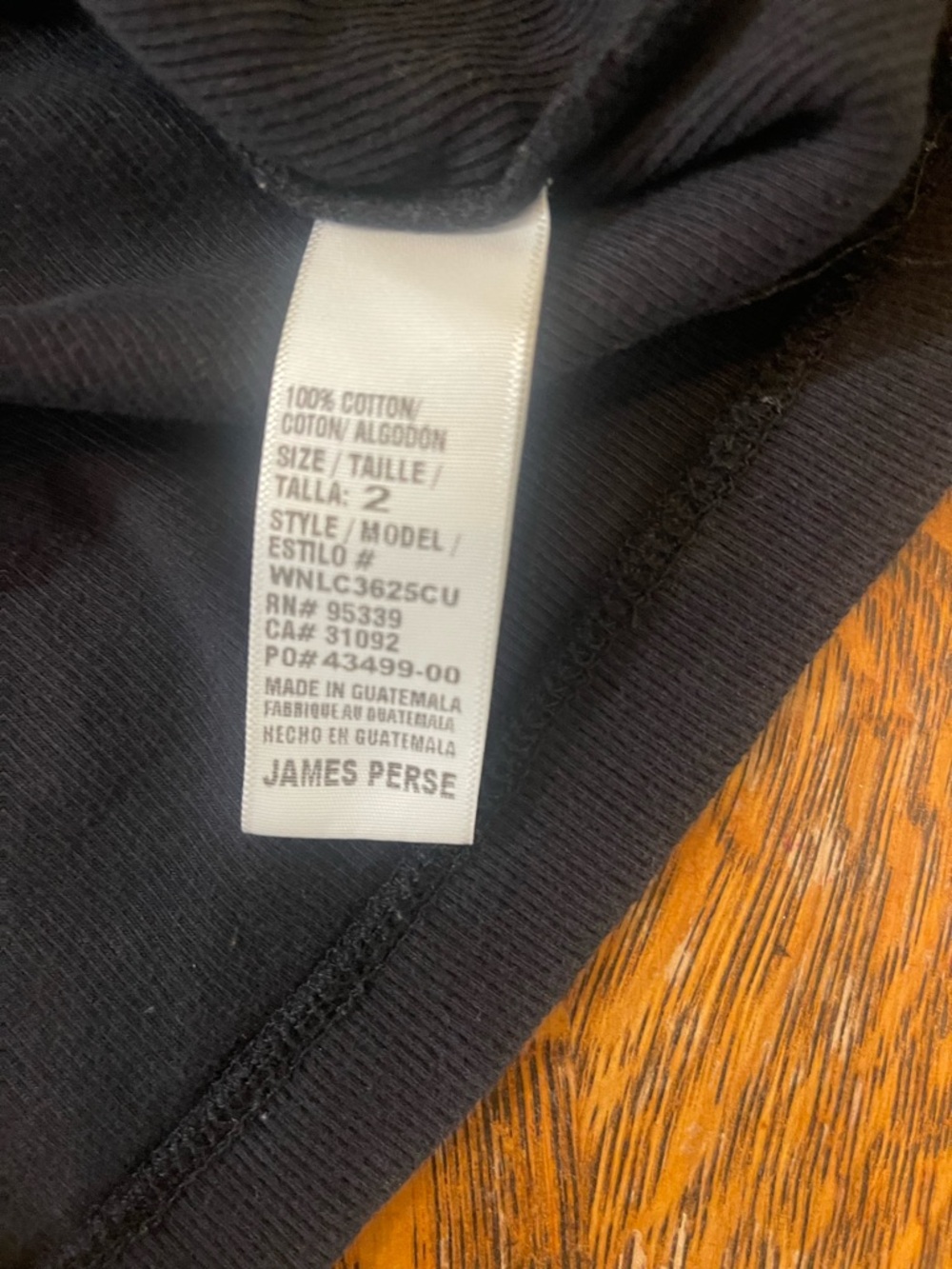 James Perse Black Ribbed Crew Tank - Picture 3 of 5